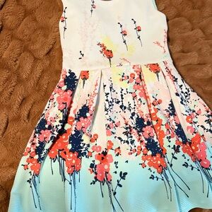 Floral Sleeveless Kids Dress - Multicolor
